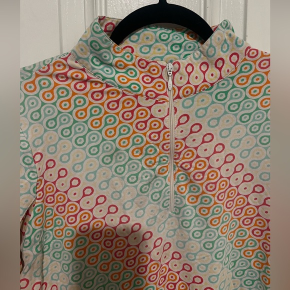Ibkul Outdoor Long Sleeve Tennis Golf 1/2 Zip Pullover UPF 50 Geometric Medium - Picture 5 of 10